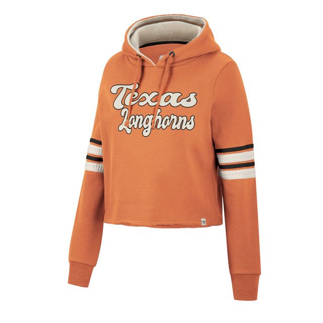 Sweat à capuche court rétro Colosseum Texas Orange Longhorns pour femmes