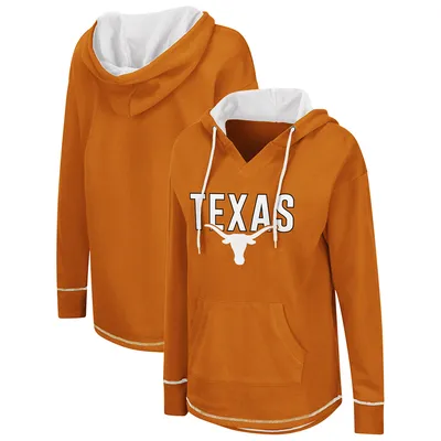 Texas Longhorns Colosseum Women's Tunic Pullover V-Neck Hoodie - Orange