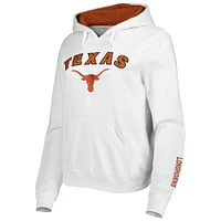 Women's Colosseum White Texas Longhorns Arch & Logo Pullover Hoodie