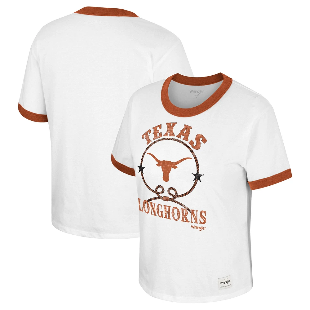 T-shirt Colosseum x Wrangler Texas Longhorns Freehand Ringer pour femme, blanc