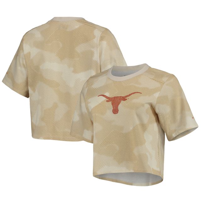 CBA TEXAS WHITE TAN WOMENS PARK CAMO BOXY TEE TEELADRIB