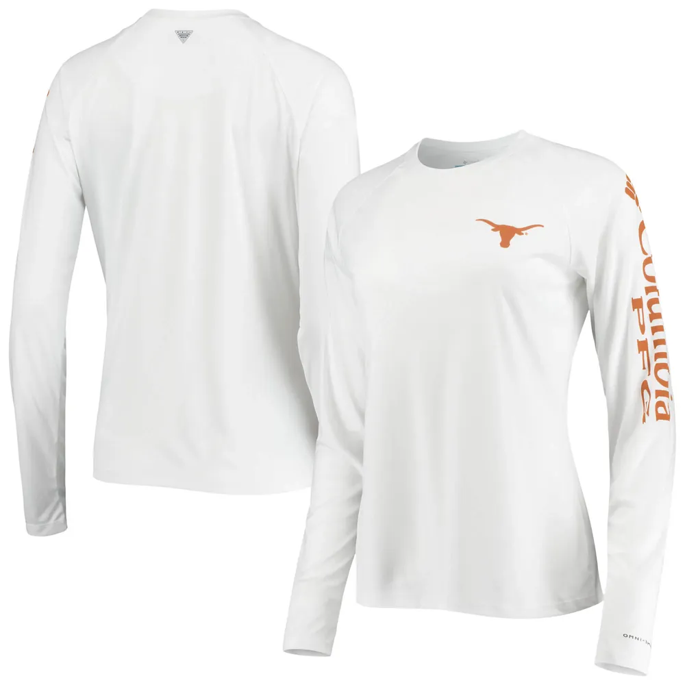 Lids Texas Longhorns Columbia Women's PFG Tidal Omni-Shade Raglan