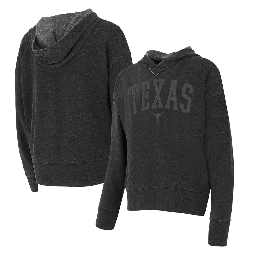 Women's Concepts Sport Charcoal Texas Longhorns Volley Long Sleeve Hoodie T-Shirt