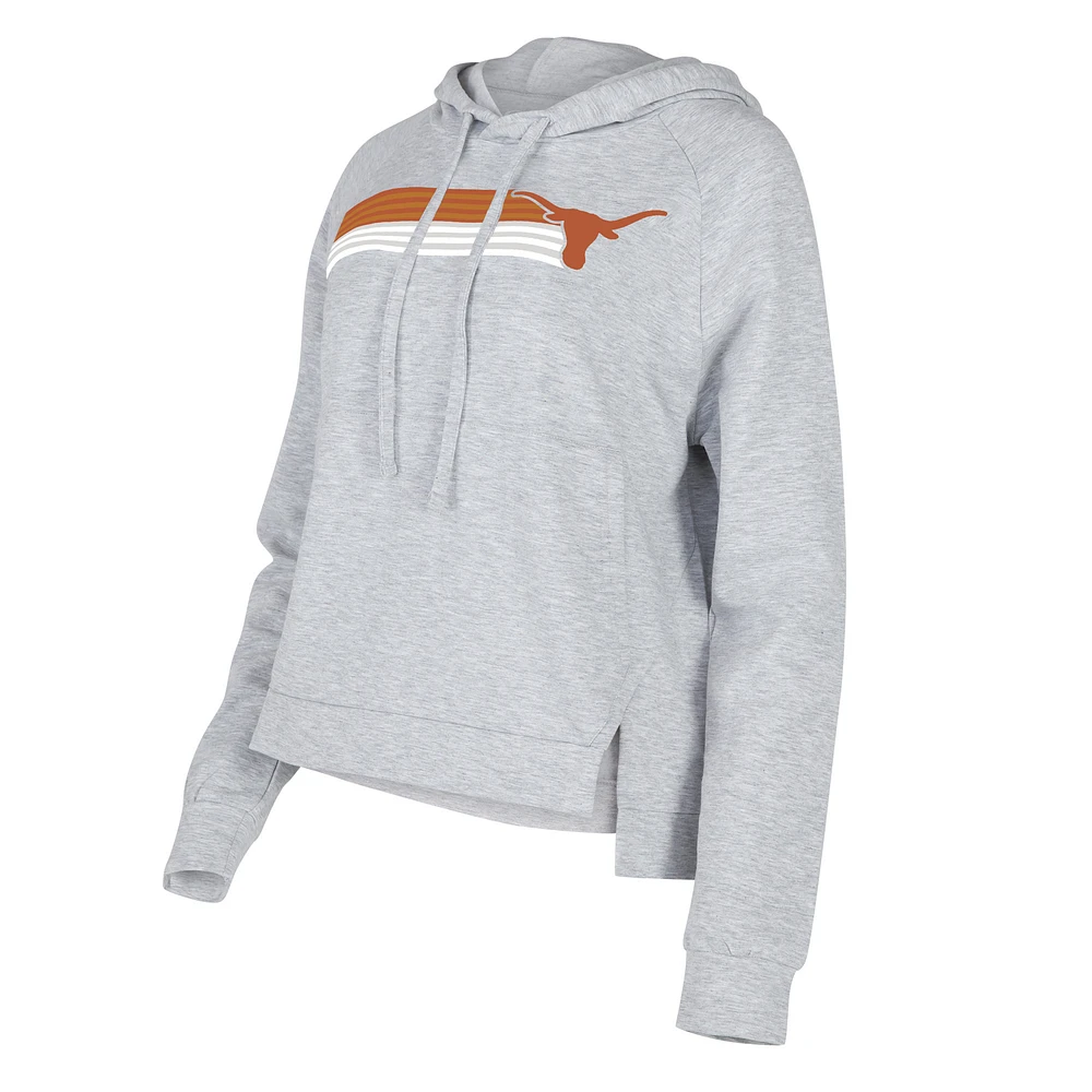 Chandail à capuchon raglan trois mélanges de cèdre Texas Longhorns Concepts Sport pour femme