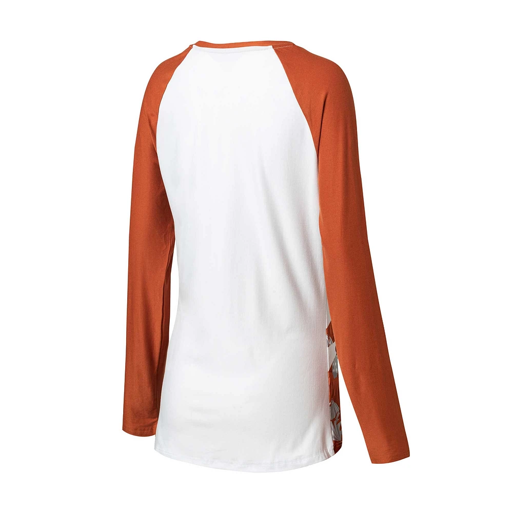 Women's Concepts Sport Texas Orange Longhorns Tinsel Ugly Sweater Long Sleeve T-Shirt & Pants Sleep Set