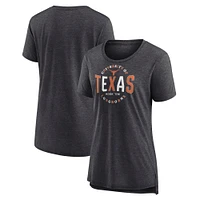 T-shirt noir pour femme Fanatics Texas Longhorns True Classics Break It Down Tri-Blend