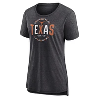 T-shirt noir pour femme Fanatics Texas Longhorns True Classics Break It Down Tri-Blend