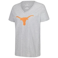 Women's Fanatics Gray Texas Longhorns Primary Logo V-Neck T-Shirt
