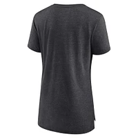 T-shirt tri-blend délavé pour femme Fanatics Heather Charcoal Texas Longhorns Badge