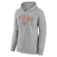 Women's Fanatics Heather Gray Texas Longhorns Campus Pullover Hoodie