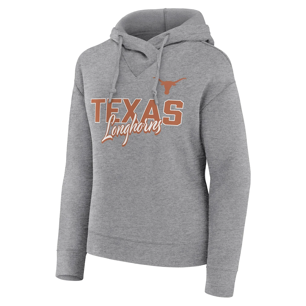 Sweat à capuche Fanatics Heather Grey Texas Longhorns Script Favorite pour femmes