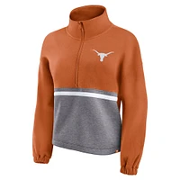 Women's Fanatics Texas Orange Longhorns Fleece Half-Zip Jacket