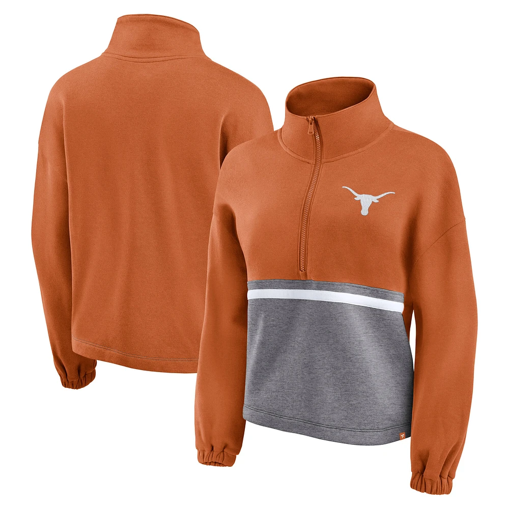 Women's Fanatics Texas Orange Longhorns Fleece Half-Zip Jacket