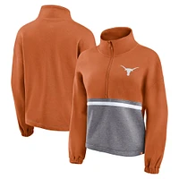 Veste polaire à demi-zip Fanatics Texas Orange Longhorns pour femmes