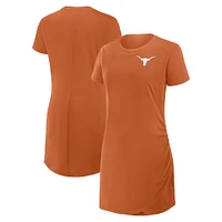 Robe t-shirt drapée froncée Fanatics Texas Orange Longhorns pour femme