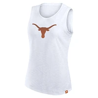 Women's Fanatics White Texas Longhorns Activate Slub Tank Top