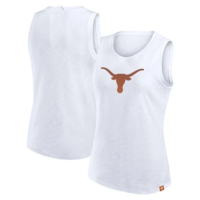 Women's Fanatics White Texas Longhorns Activate Slub Tank Top