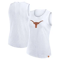 Women's Fanatics White Texas Longhorns Activate Slub Tank Top