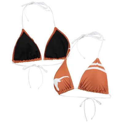 Texas Longhorns FOCO Women's Wordmark Bikini Top - Orange