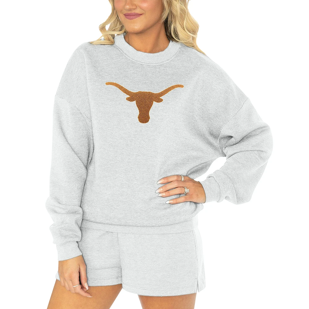 Gameday Couture Ash Texas Longhorns Team Effort Sweat-shirt et short pour femme