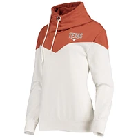 Gameday Couture pour femme Blanc/Texas Orange Texas Longhorns Old School Arrow Blocked Cowl Neck Tri-Blend Pull à capuche