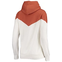 Gameday Couture pour femme Blanc/Texas Orange Texas Longhorns Old School Arrow Blocked Cowl Neck Tri-Blend Pull à capuche