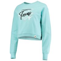 Women's League Collegiate Wear Light Blue Texas Longhorns Corded Timber Crop Pullover Sweatshirt