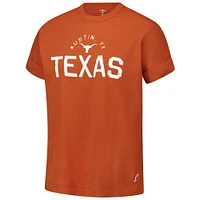 T-shirt à revers roulé Texas Longhorns Slub Orange de la Ligue universitaire féminine