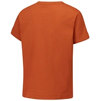 T-shirt à revers roulé Texas Longhorns Slub Orange de la Ligue universitaire féminine