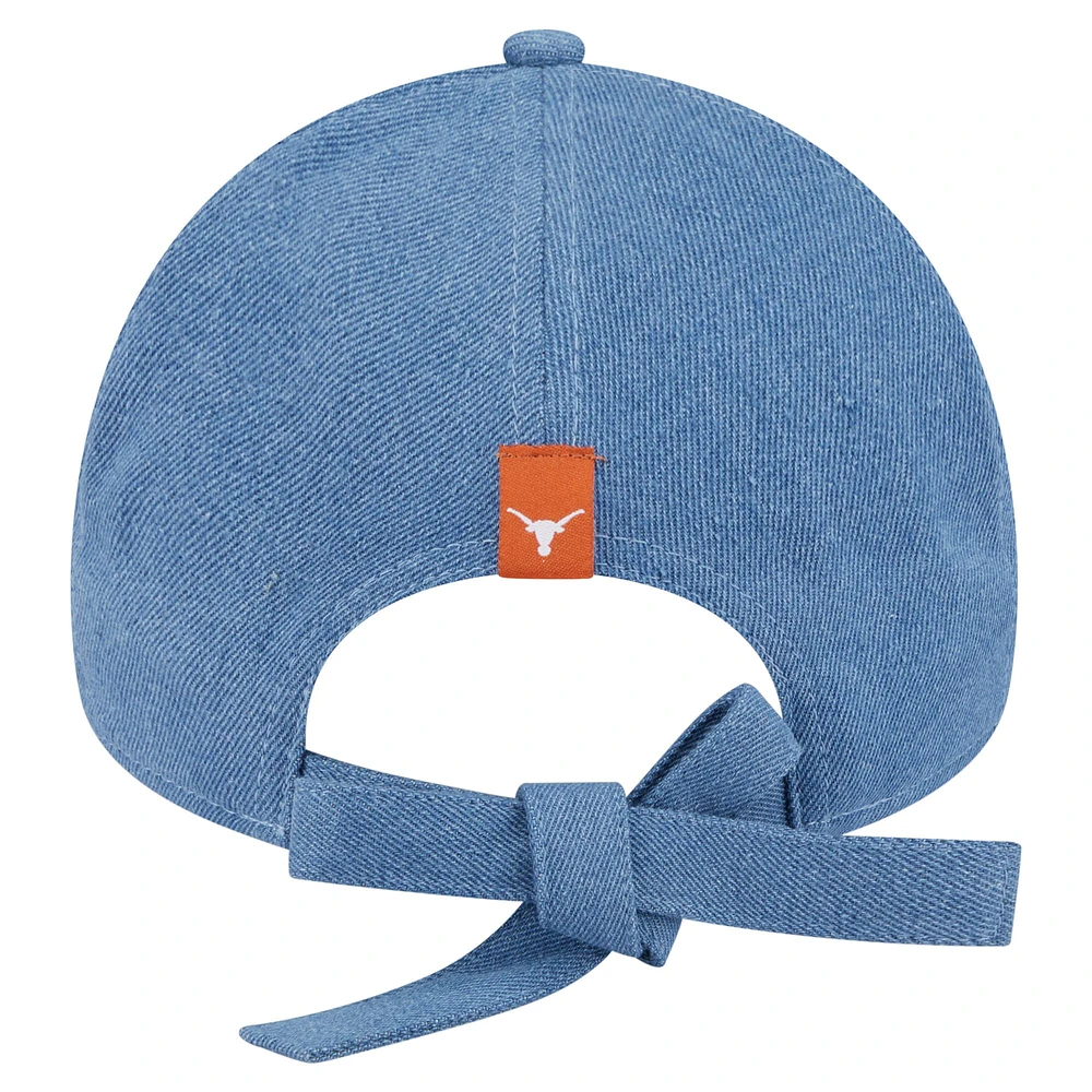 Women's New Era Denim Texas Longhorns A-Frame 9FORTY Adjustable Hat