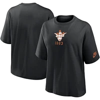 T-shirt Nike noir Texas Longhorns Legacy Established Boxy pour femme