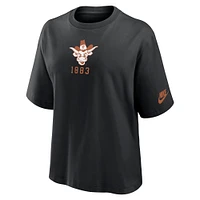 T-shirt Nike noir Texas Longhorns Legacy Established Boxy pour femme