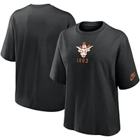 T-shirt Nike noir Texas Longhorns Legacy Established Boxy pour femme