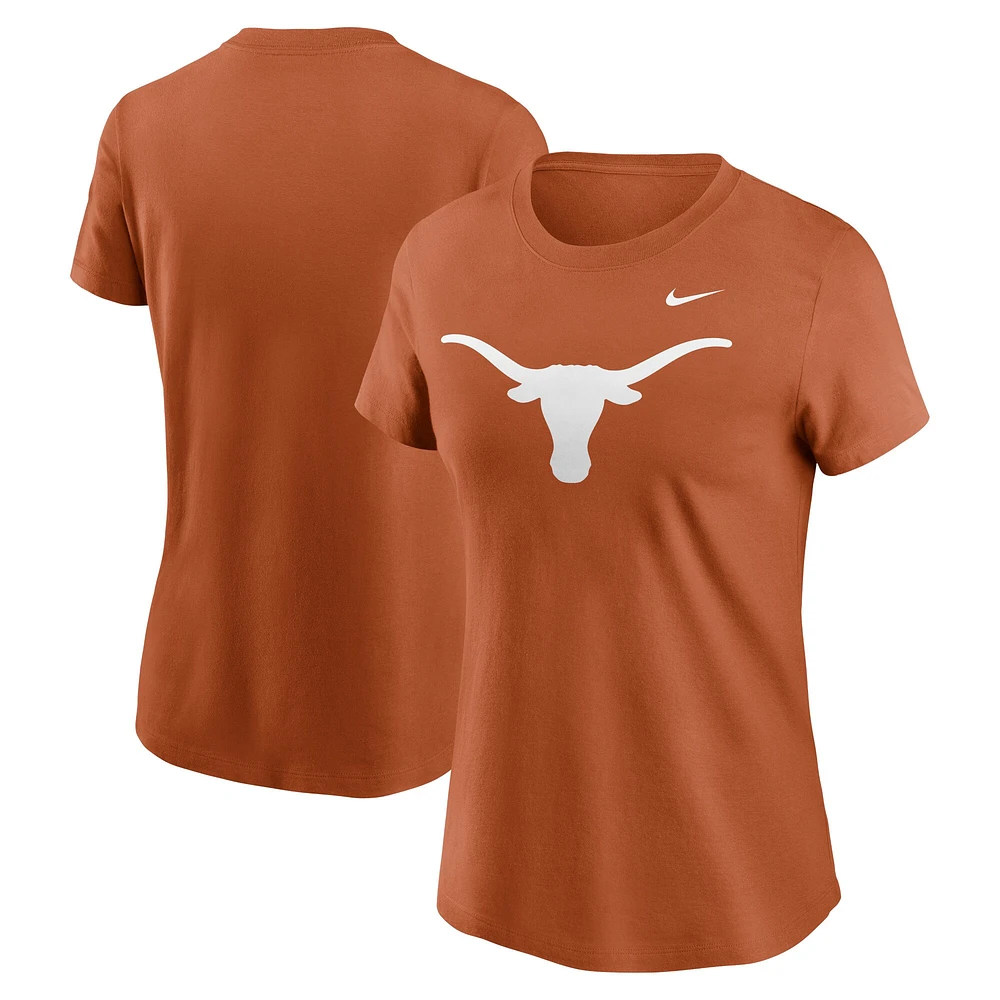 T-shirt Nike orange brûlé avec logo Primetime des Texas Longhorns pour femme