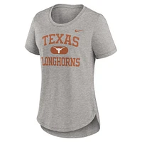 T-shirt Nike Blitz gris chiné pour femme Texas Longhorns