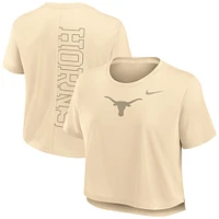 Women's Nike Tan Texas Longhorns Performance Cropped T-Shirt