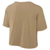 Women's Nike Tan Texas Longhorns Power Pursuit Athletic Prep Arch Performance Cropped T-Shirt