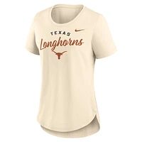 Women's Nike  Tan Texas Longhorns Script Logo Tri-Blend T-Shirt