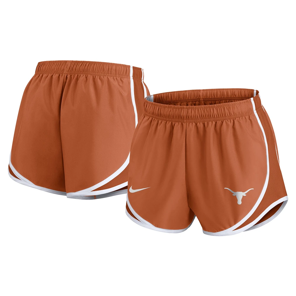 Short Nike Texas Orange Longhorns Primetime Tempo Performance pour femme