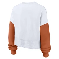Sweat-shirt oversize à blocs de couleurs Nike blanc Texas Longhorns pour femme