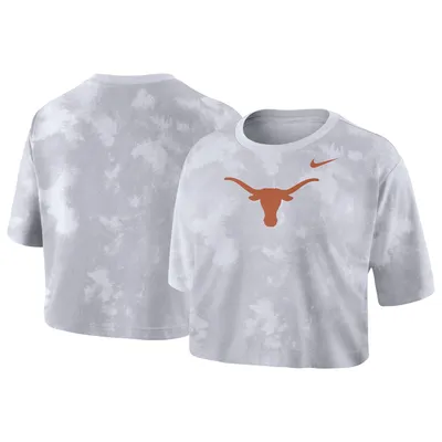 Texas Longhorns Nike Women's Tie-Dye Cropped T-Shirt - White
