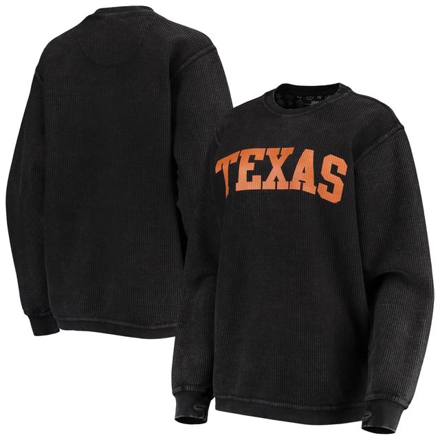 Sweat-shirt Pressbox Texas Longhorns Comfy Cord Vintage Wash Basic Arch pour femme Noir