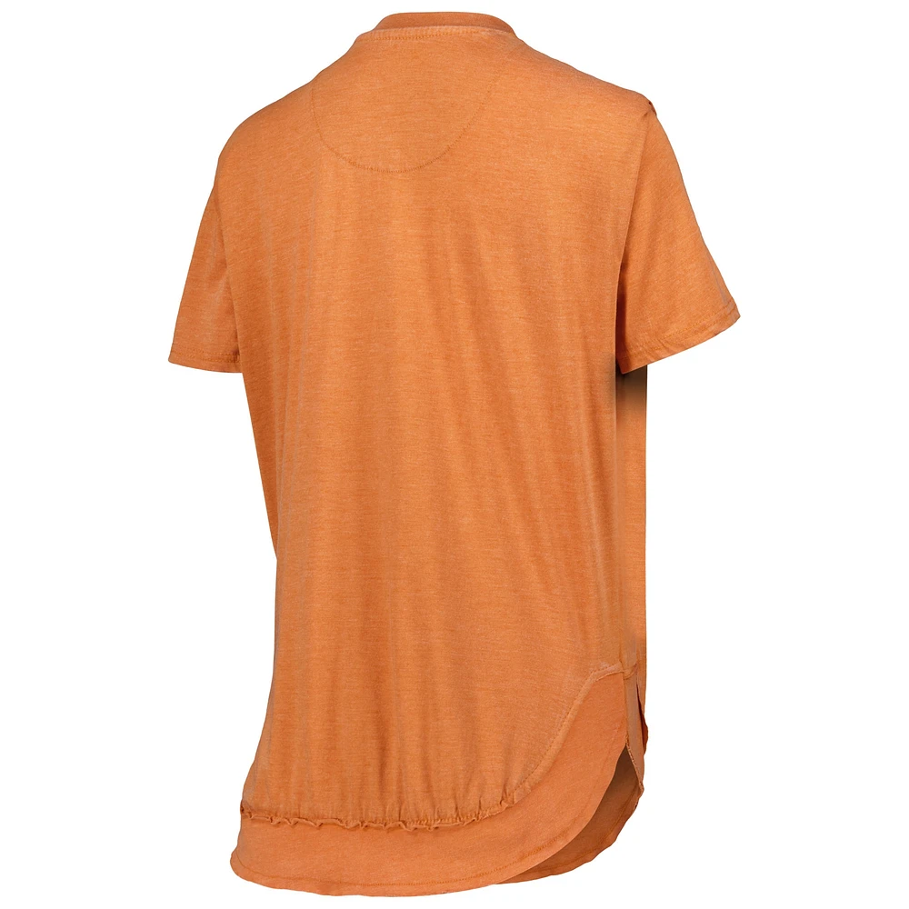 Women's Pressbox Burnt Orange Texas Longhorns Arch Poncho T-Shirt