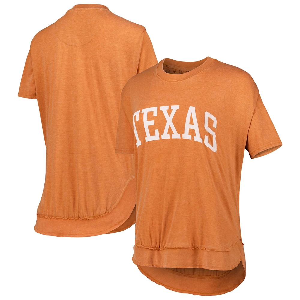 T-shirt Pressbox Orange brûlé pour femme Texas Longhorns Arch Poncho