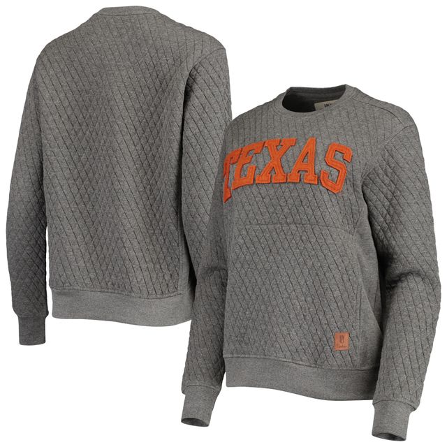 Sweat-shirt matelassé Pressbox Heather Charcoal Texas Longhorns Moose pour femme