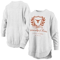Sweat-shirt à enfiler poncho mélangé Texas Longhorns Field Day Heather Grey pour femme Pressbox
