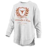 Sweat-shirt à enfiler poncho mélangé Texas Longhorns Field Day Heather Grey pour femme Pressbox