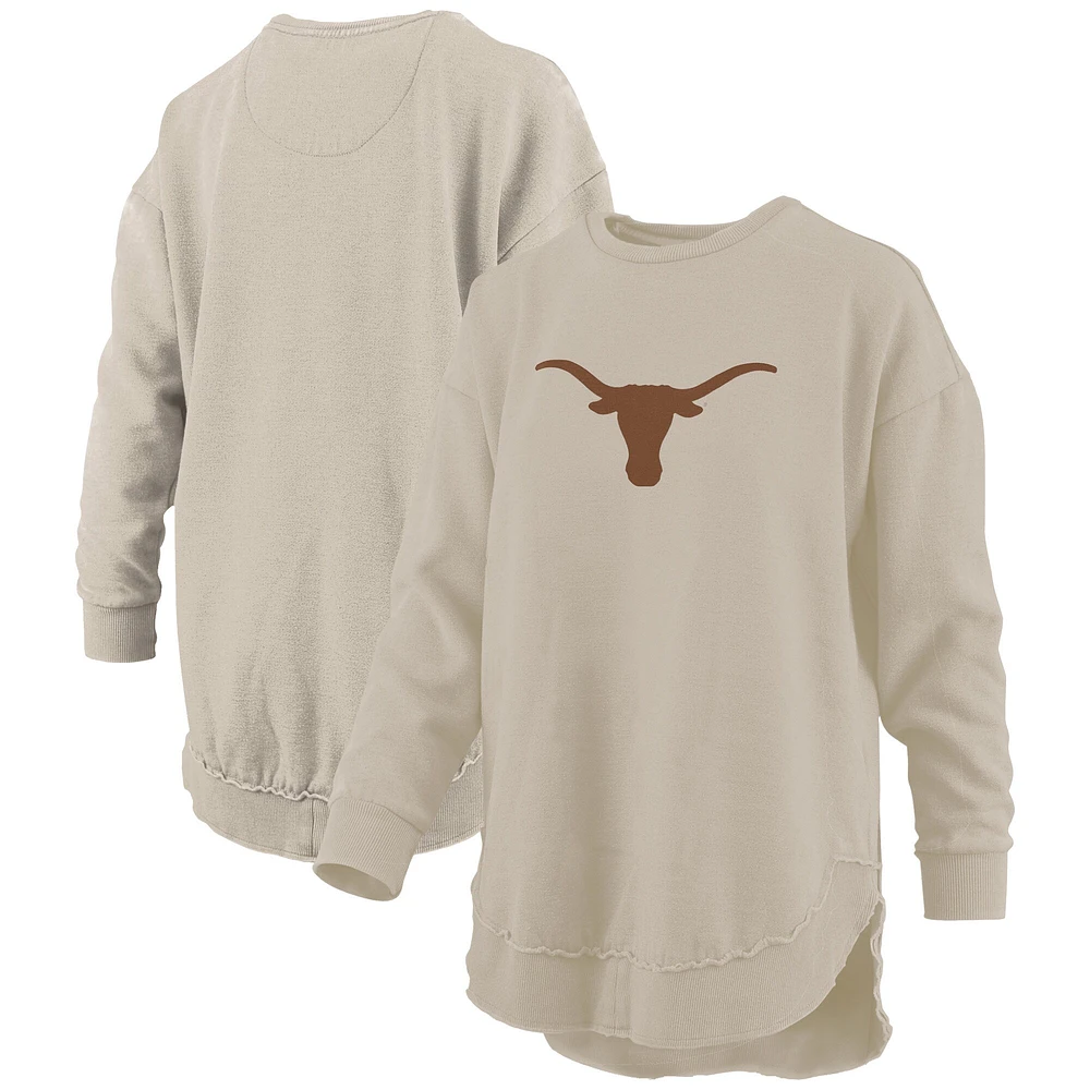 Sweat-shirt en polaire poncho Pressbox Tan Texas Longhorns pour femme