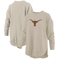 Sweat-shirt en polaire poncho Pressbox Tan Texas Longhorns pour femme