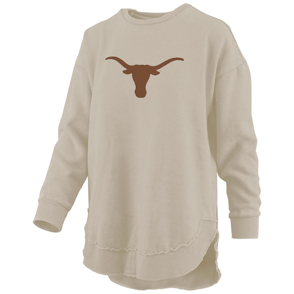 Sweat-shirt en polaire poncho Pressbox Tan Texas Longhorns pour femme